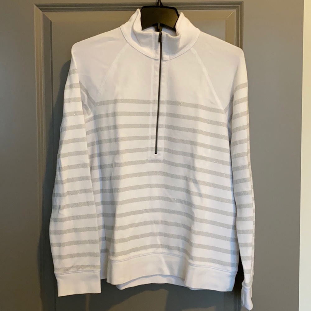 EUC White/Silver Tommy Bahama Half Zip